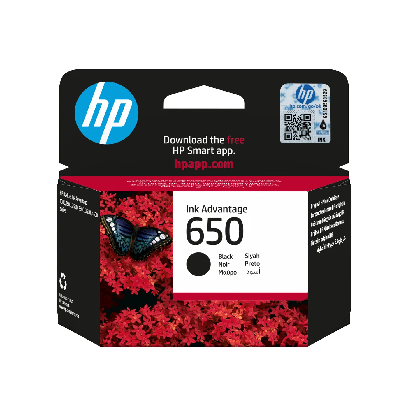 HP INK CARTRIDGE NO 650 BLACK/HU — tusz