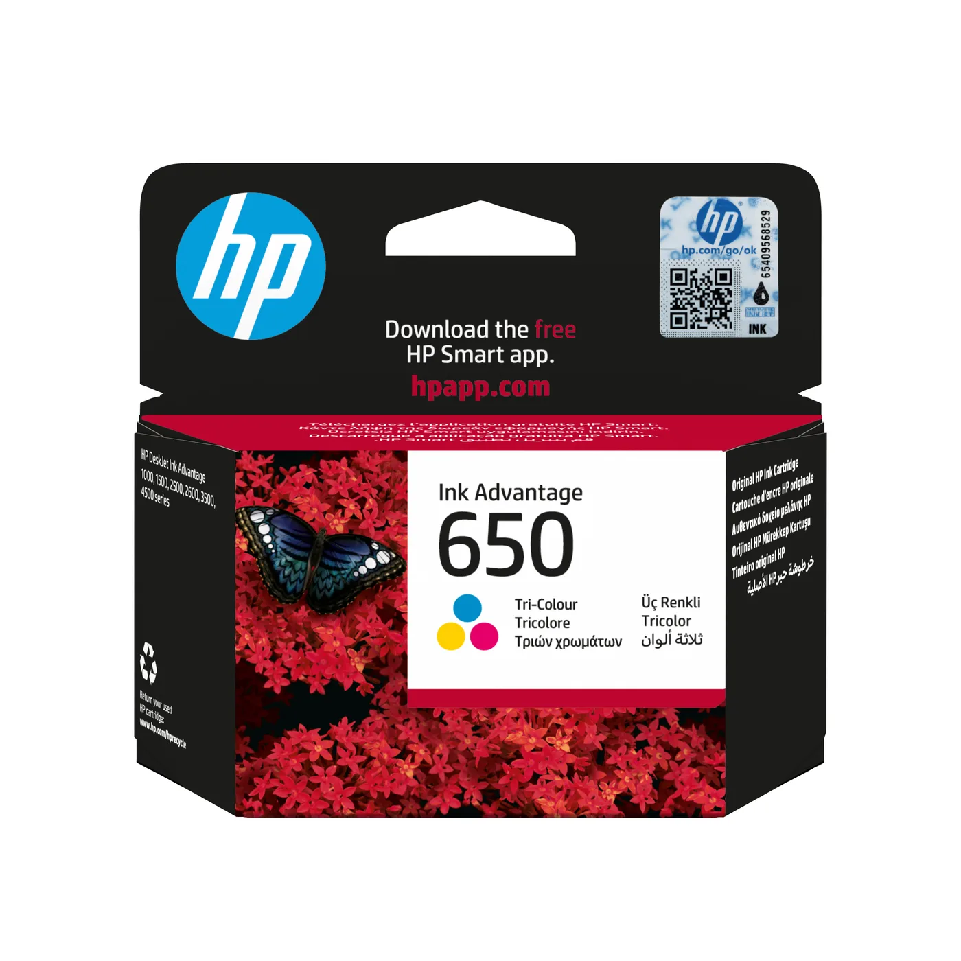 HP INK CARTRIDGE NO 650 C/M/Y/HU — tusz