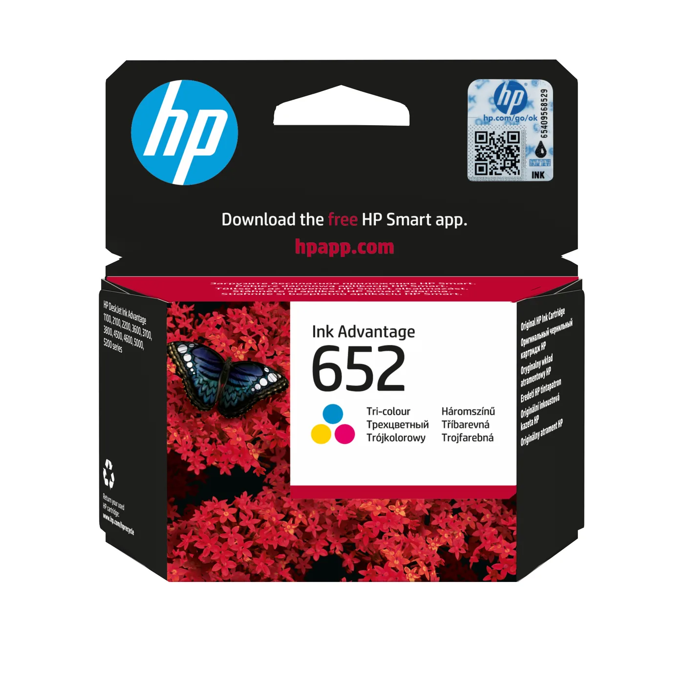 HP INK CARTRIDGE NO 652 C/M/Y/HU — tusz