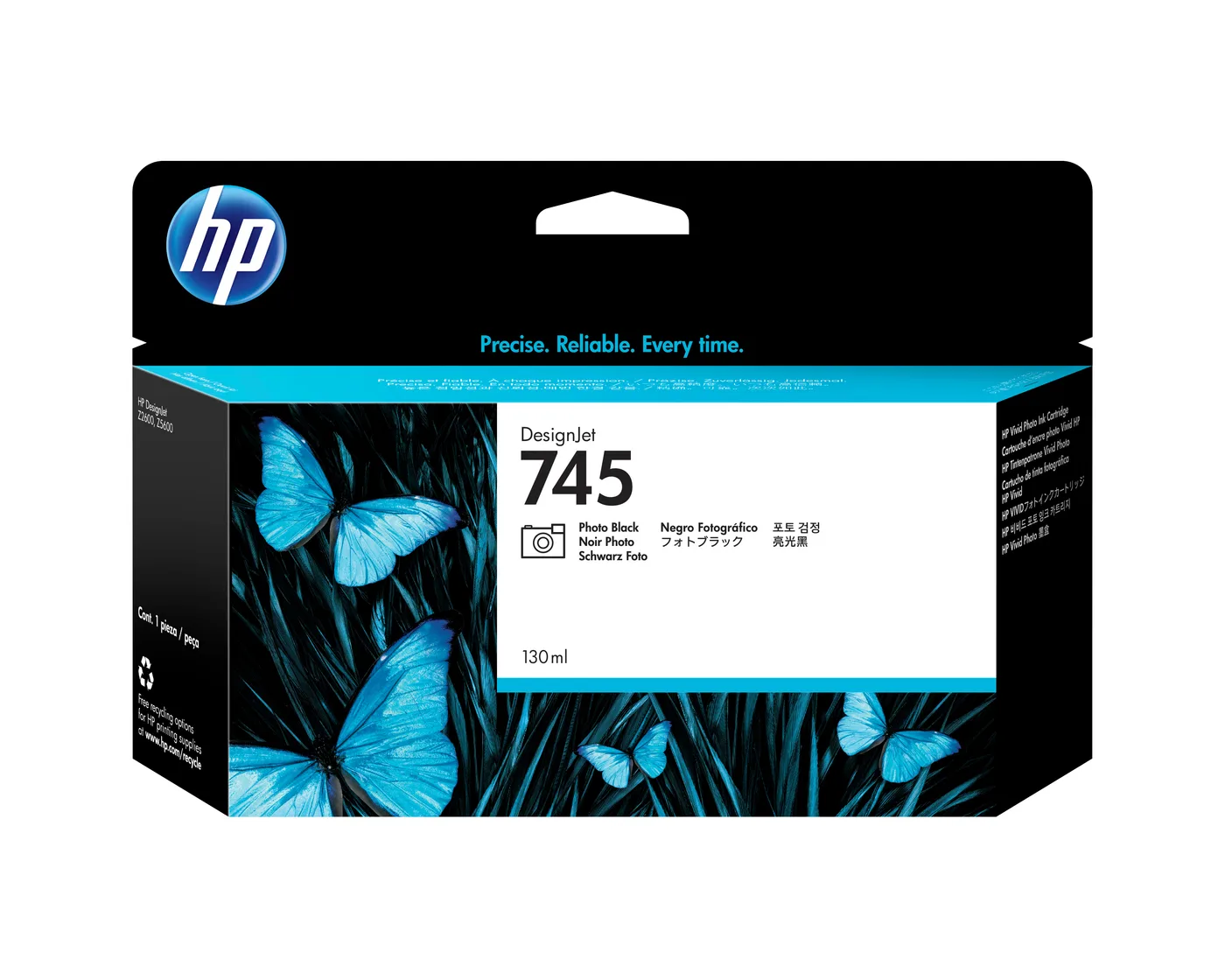 HP INK CARTRIDGE NO 745 PHOTOBLACK/130ML — tusz