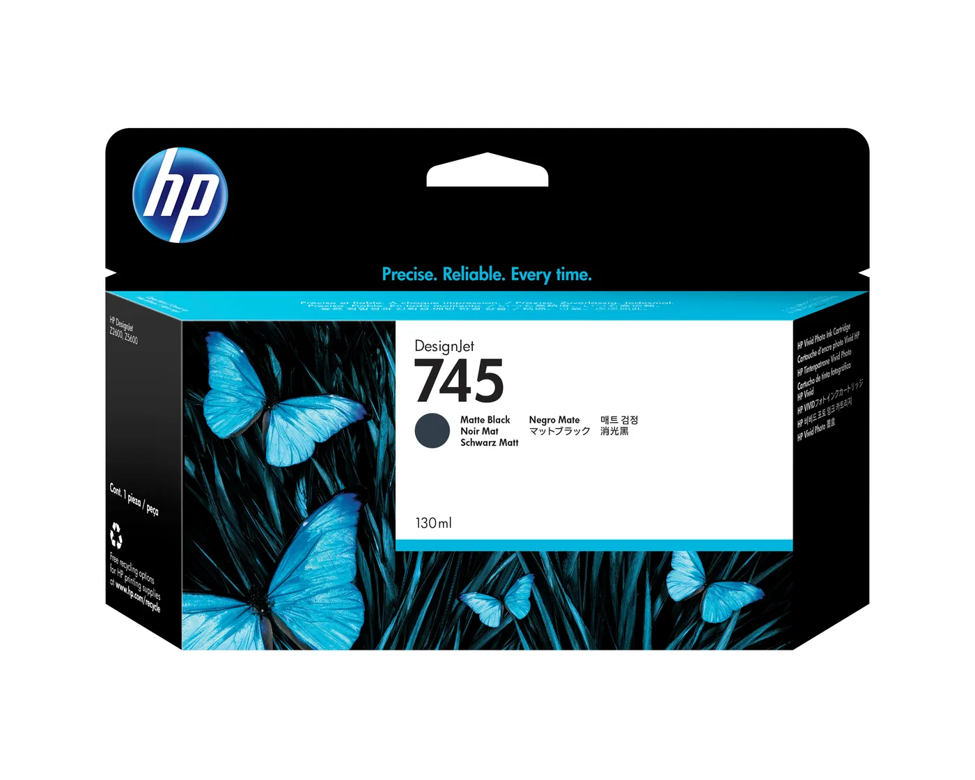 HP INK CARTRIDGE NO 745 MATTEBLACK/130ML — tusz