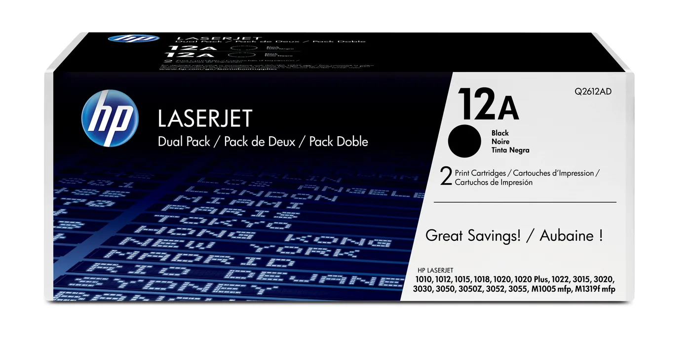 HP TONER CARTRIDGE 12A BLACK/DUAL PACK — toner