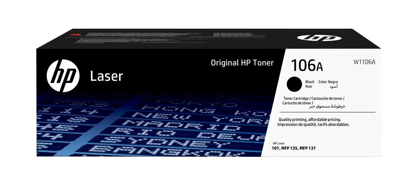 HP106A BLACK ORG LASER TONER/CARTRIDGE — toner