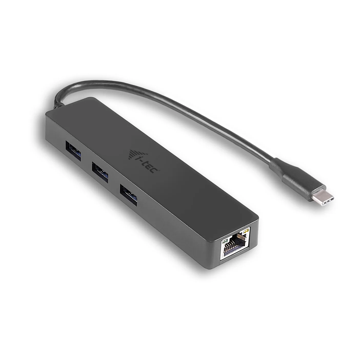 I-TEC USB-C SLIM HUB + GLAN/3X USB 3.0 TB3 COMP — hub USB