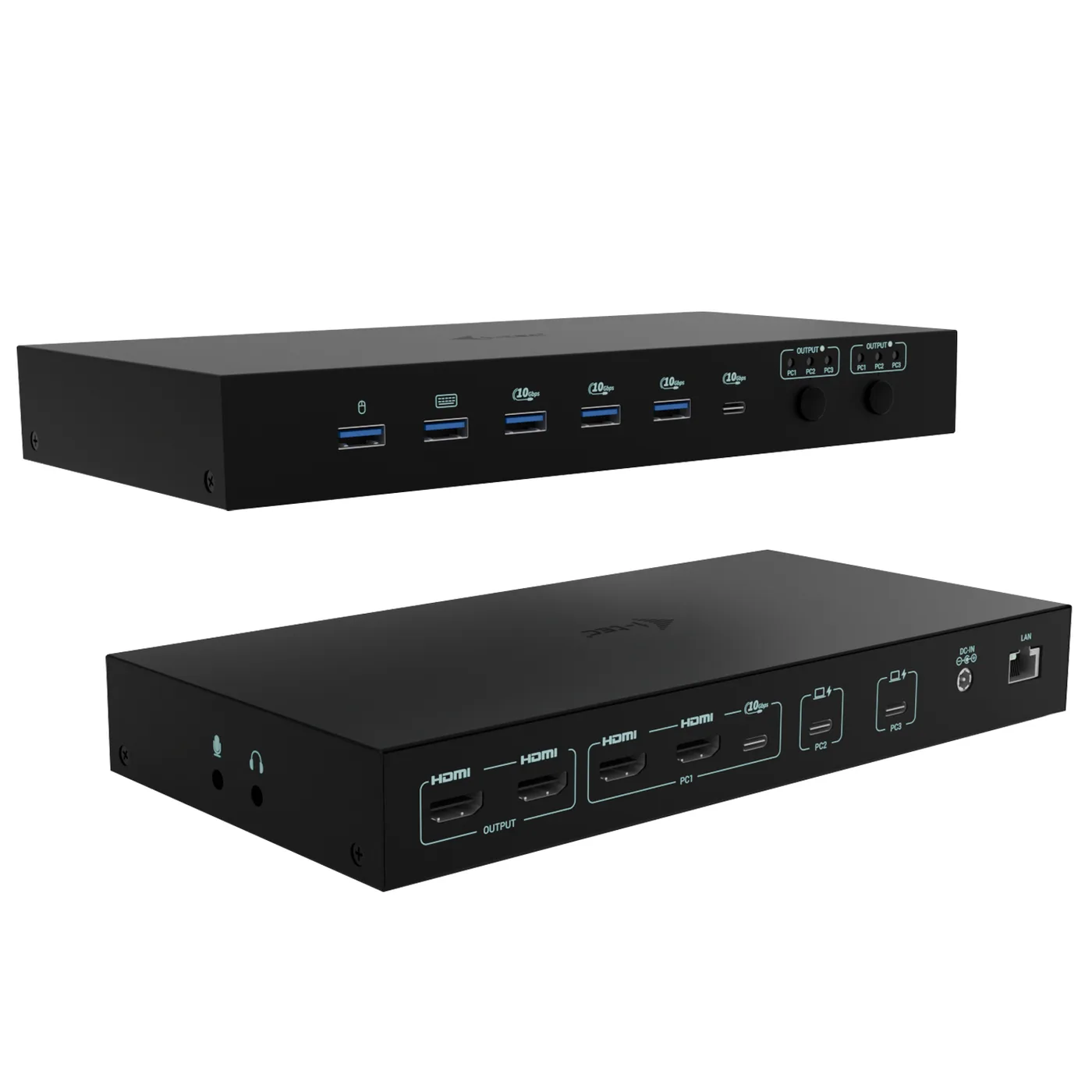 I-TEC USB-C KVM DOCKING STATION/FOR 3 HOSTS DUAL DISPLAY POWER D — stacja dokująca