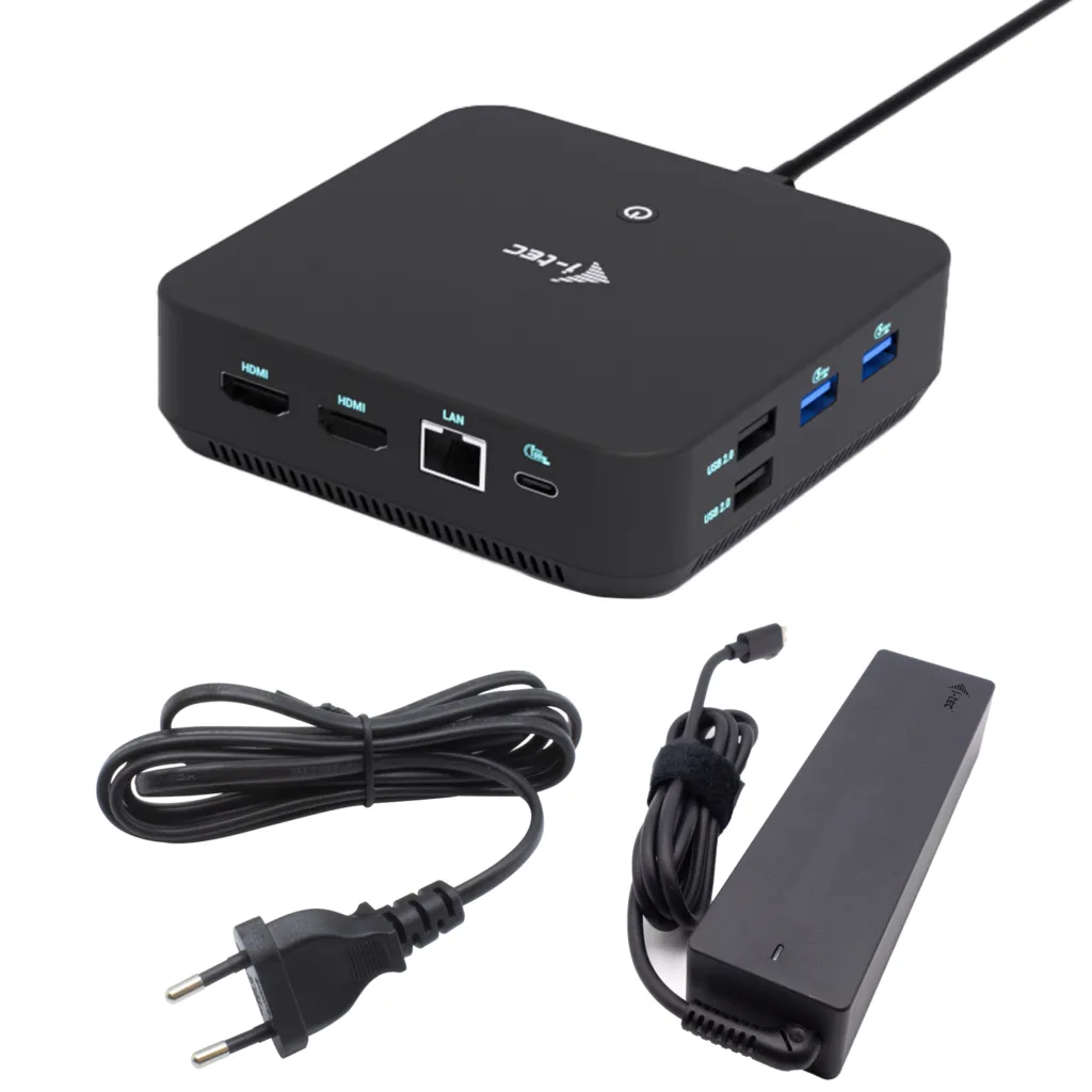 I-TEC USB-C 1XDP 2X HDMI DOCK/PD 100W + I-TEC CHARGER 100W — stacja dokująca