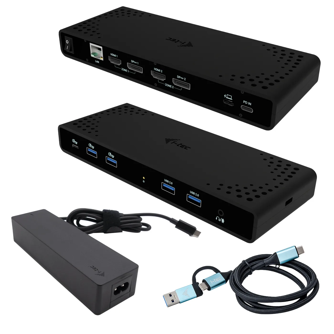 I-TEC UNIVERSAL DUAL 4K DOCK PD/85W INCL. USB-C CHARGER 100W — stacja dokująca