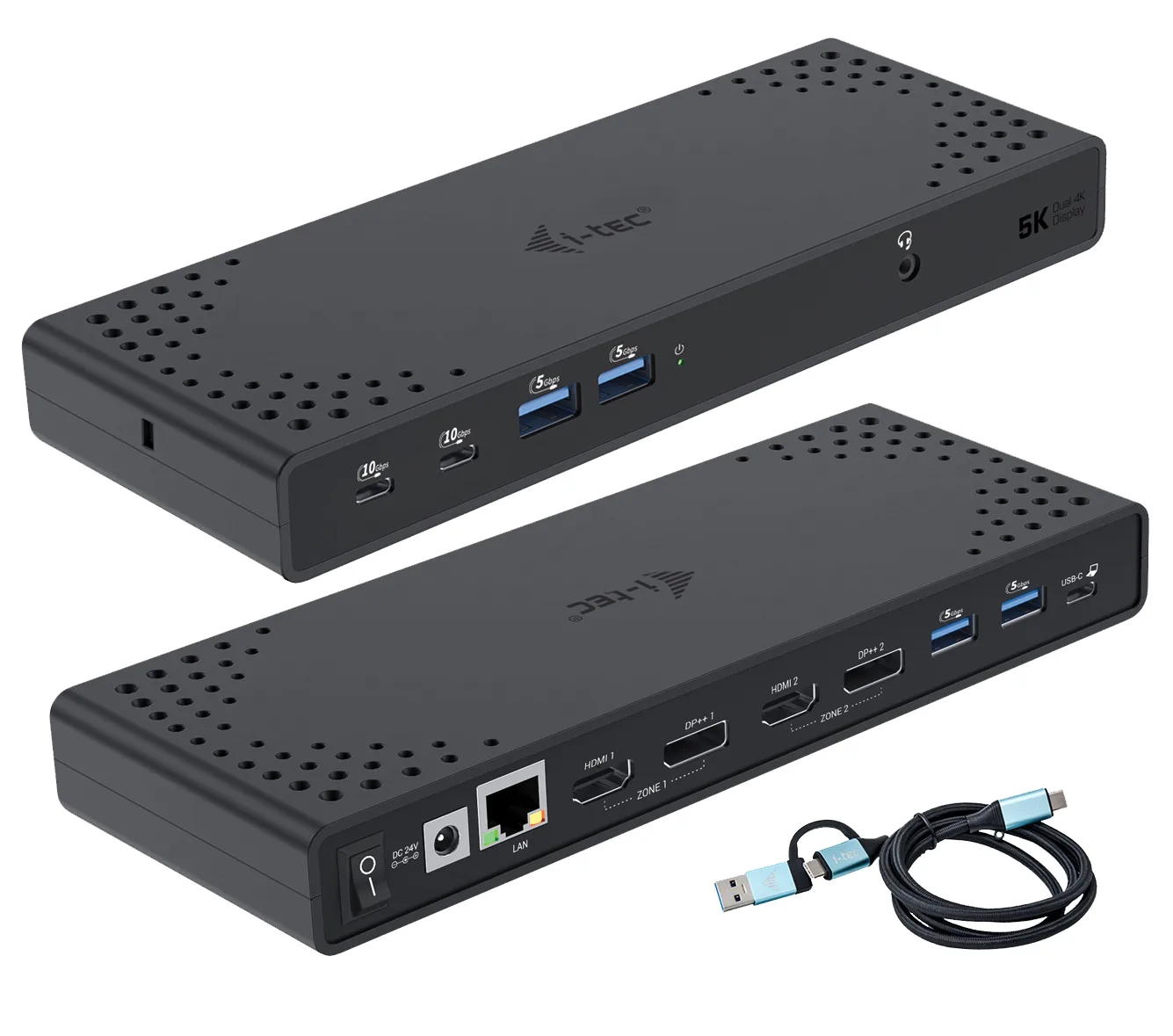 I-TEC USB-A/-C TB DUAL DOCK DUAL/DISPLAY DOCK PD 100W — stacja dokująca