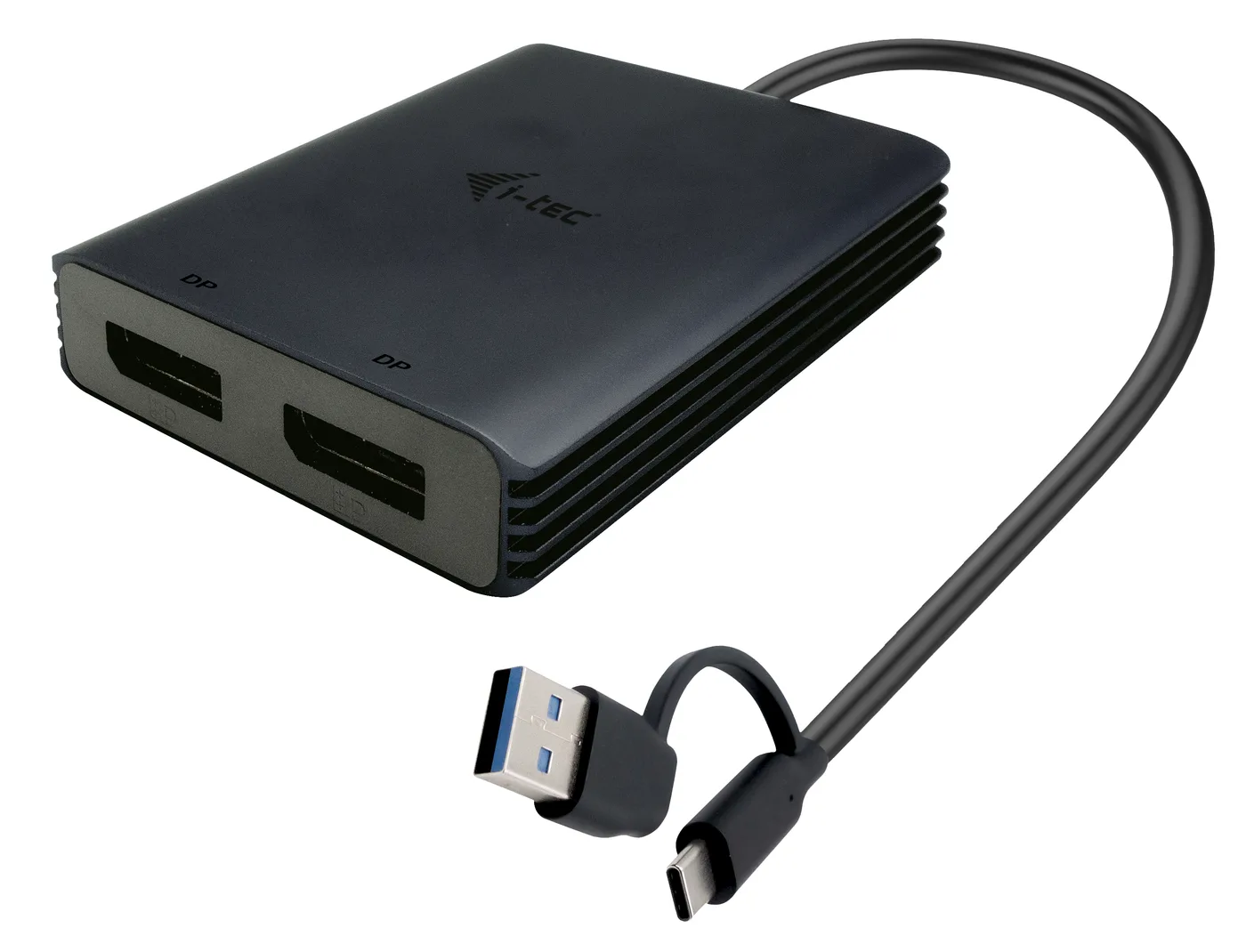 I-TEC USB-A/C 2X DP ADAPTER/DUAL 4K DP VIDEO ADAPTER — kabel do monitora