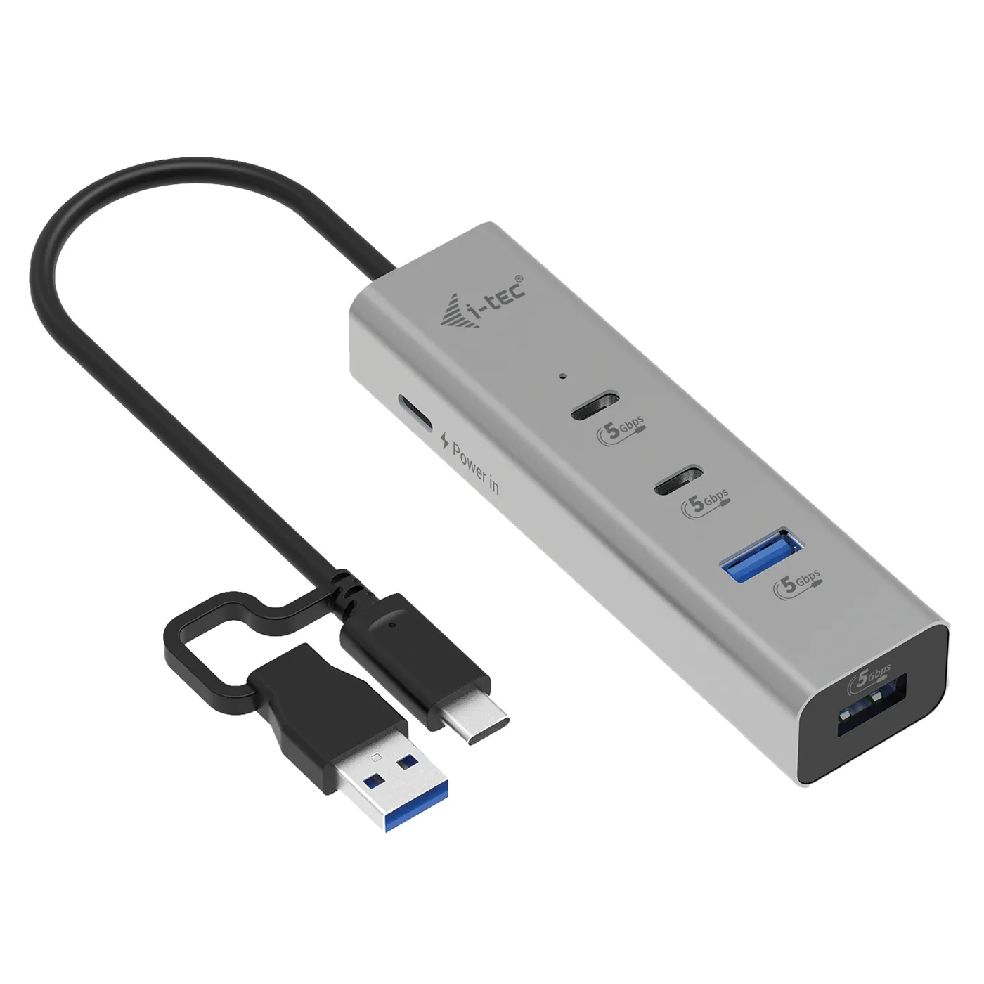 I-TEC METAL HUB USB-C/A PD 85W/CHARGING HUB 2X USB-C + 2X USB-A — hub USB