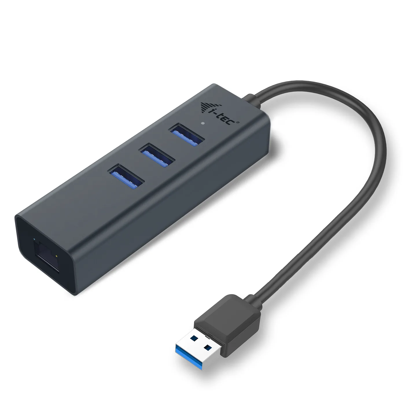 I-TEC USB 3.0 3-PORT HUB + GLAN/3X USB 3.0 RJ-45 SPACE GREY — hub USB