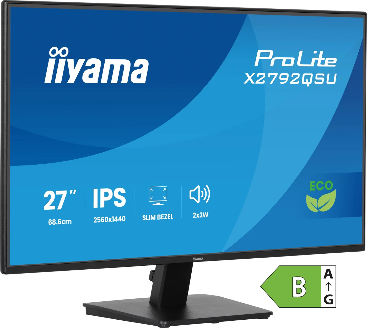 Iiyama X2792QSU-B1 24IN ECO IPS LCD/120HZ 1MS EYESAFE EYECOMFORT CER — monitor LCD 27" QHD