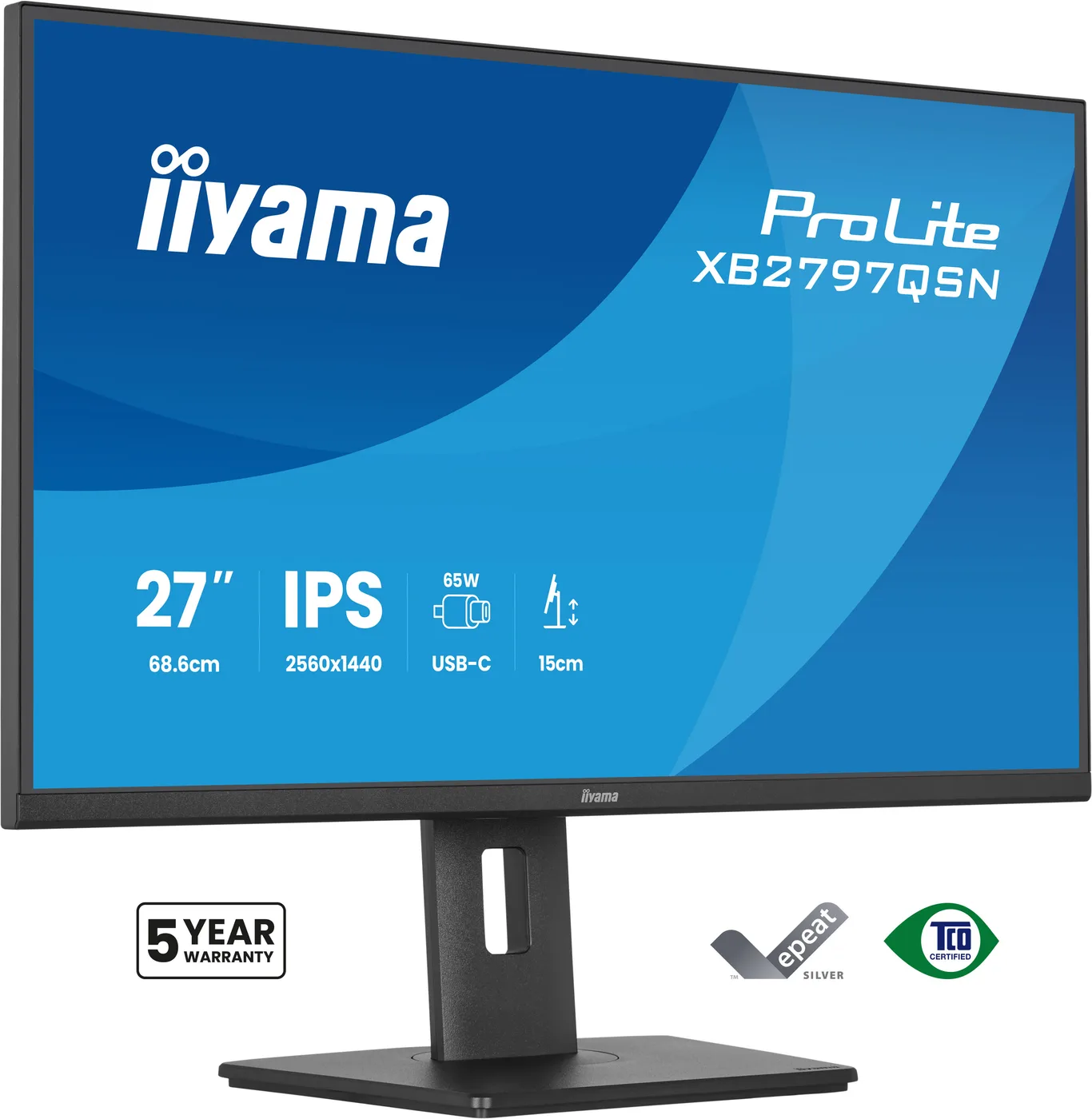 Iiyama 27IN ULTRA THIN IPS PANEL/2560X1440 1MS 350CD/M 1000:1 1XH — monitor LCD 27" QHD