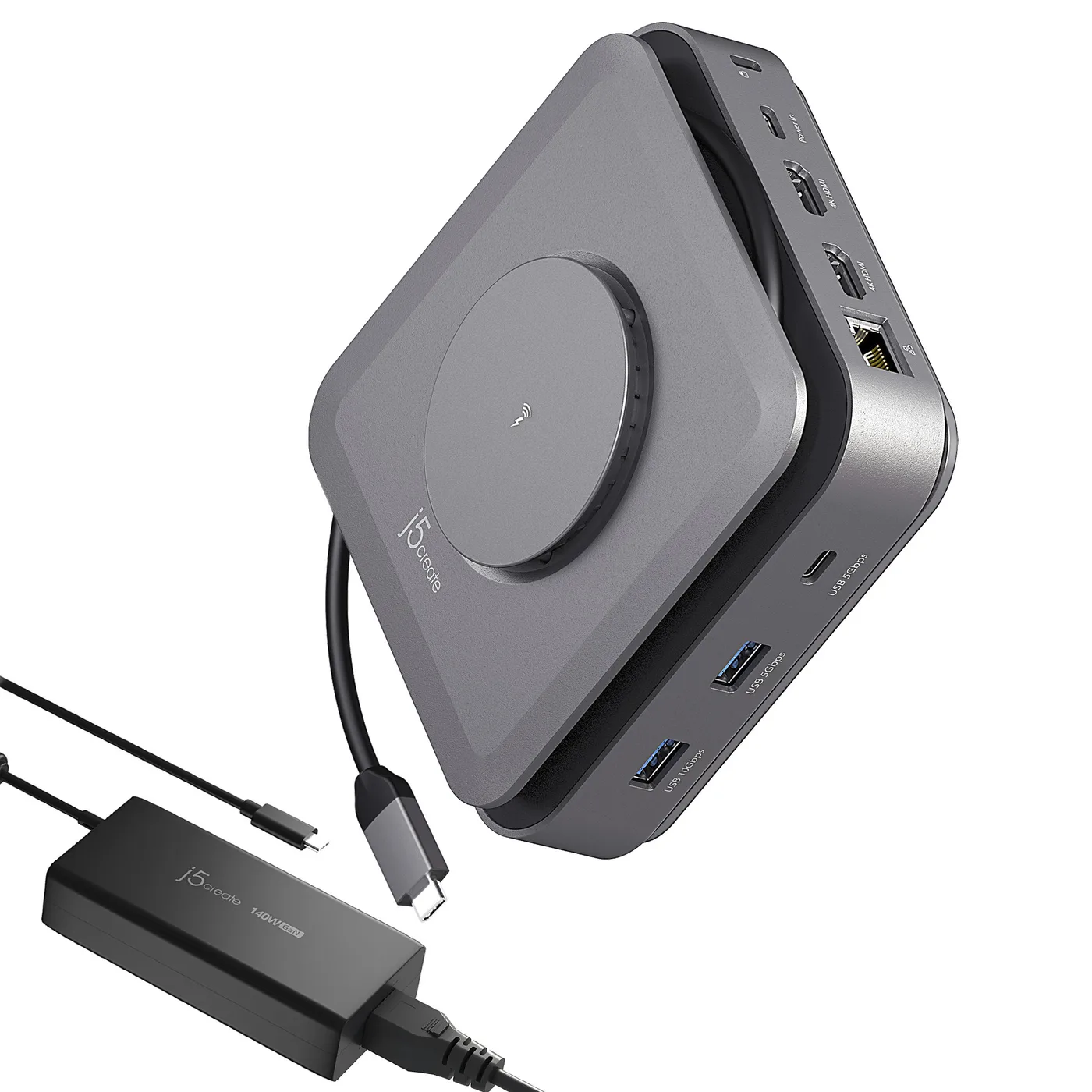 J5Create USB-C DOCK DUAL 4K HDMI GAN/140W PD3.1 POWER ADAPTER — stacja dokująca