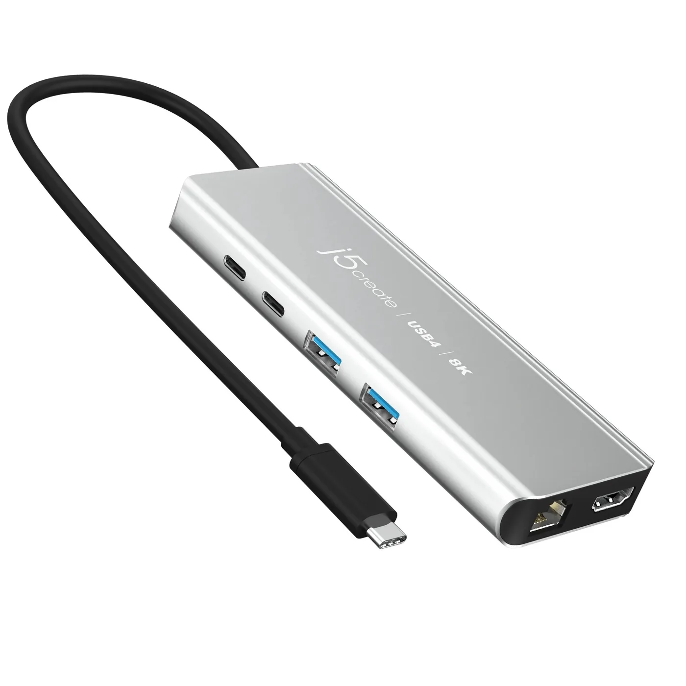J5Create USB4 8K MULTI-PORT HUB SPACE/GREY — hub USB