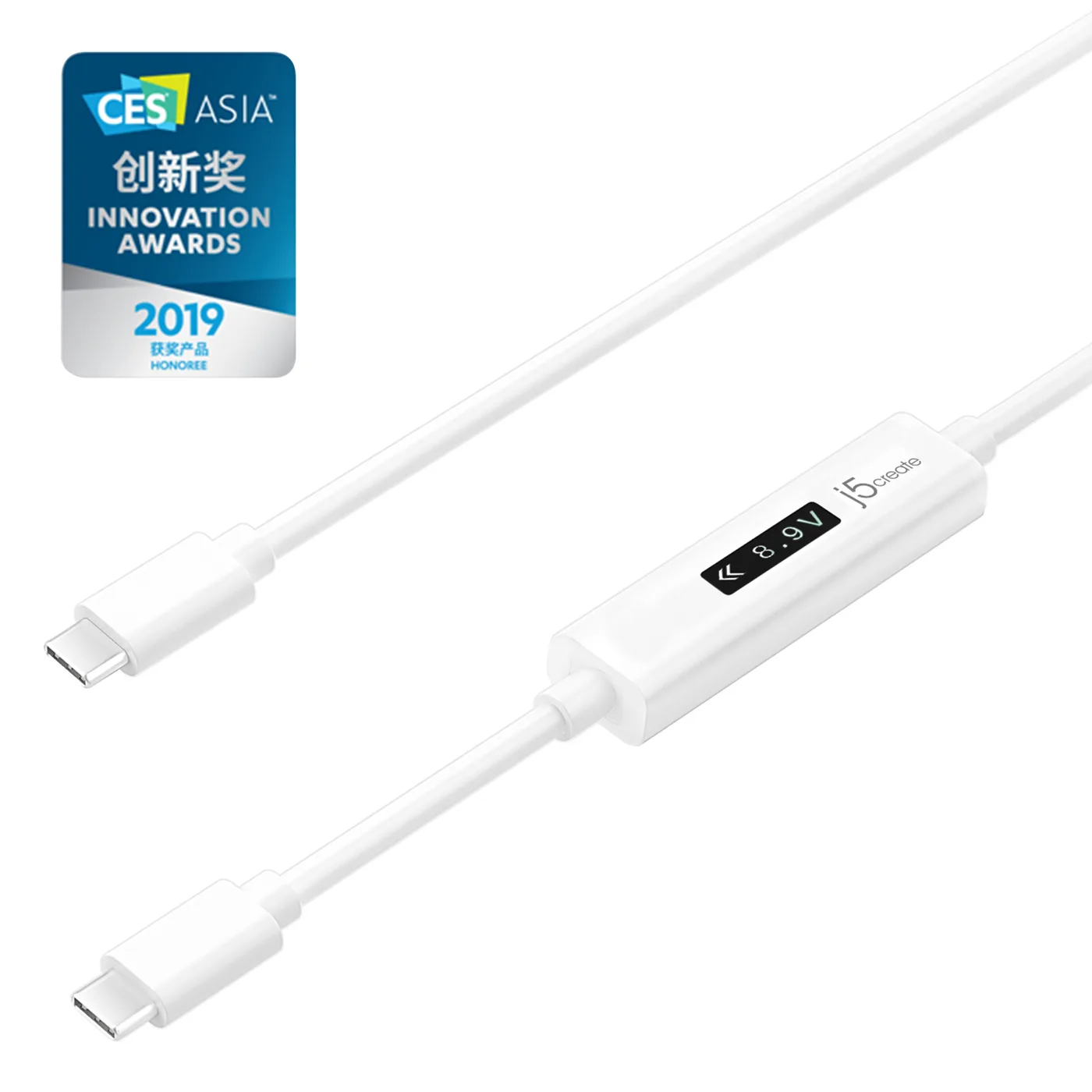 J5Create USB-C DYNAMIC POWER METER/CHARGING CABLE TO USB-C — kabel USB