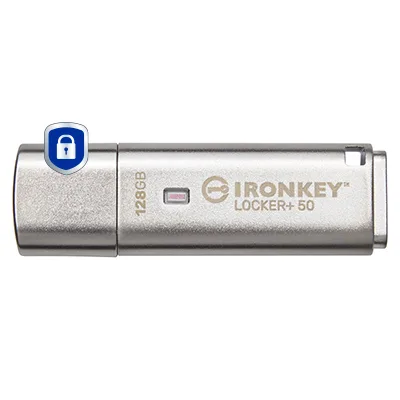 Kingston 128GB USB 3.2 IRONKEY LOCKER+50/AES USB W/256BIT ENCRYPTION — pendrive USB