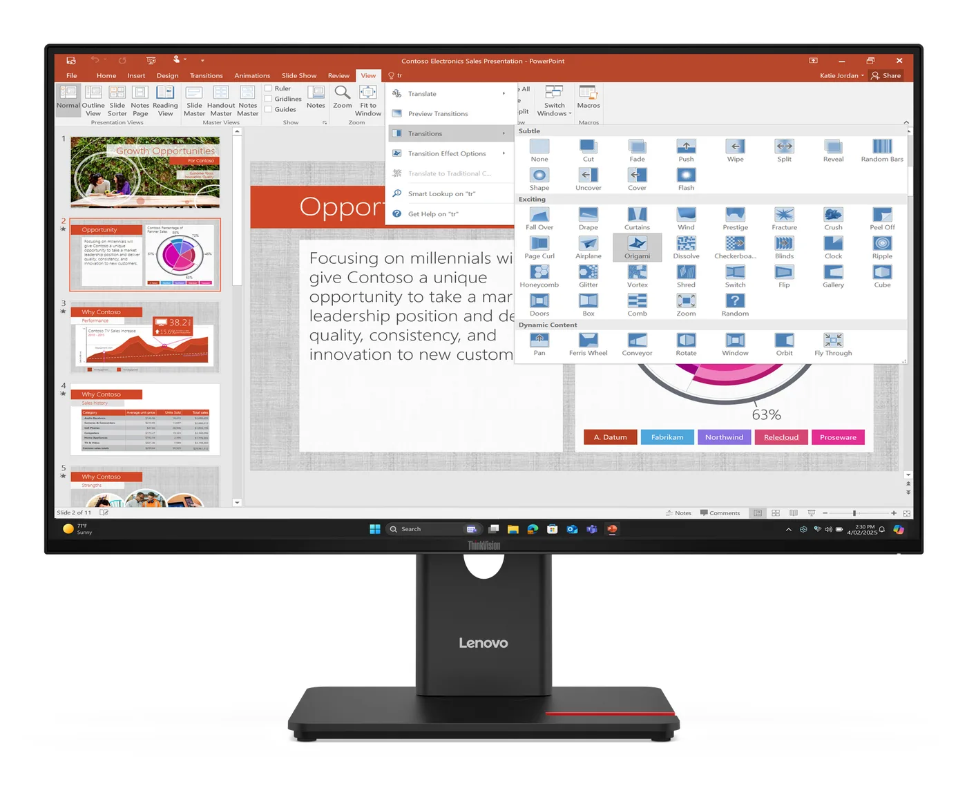 Lenovo Monitor ThinkVision T27-40 27 IPS FHD AG 4ms 300cd 1500:1 120Hz HUB Tilt Swivel Lift Pivot — monitor LCD 27" Full HD