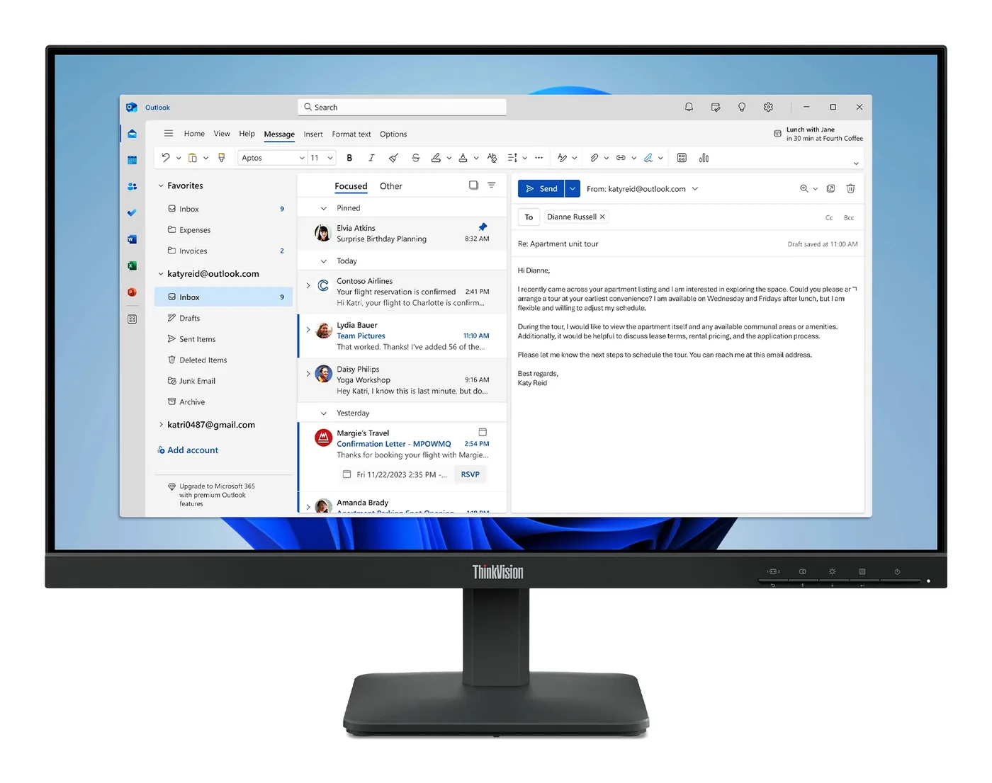 Lenovo Monitor ThinkVision S24-4e 23,8 IPS FHD AG 4ms 250cd 1300:1 100Hz Tilt 3Y — monitor LCD 23,8" Full HD