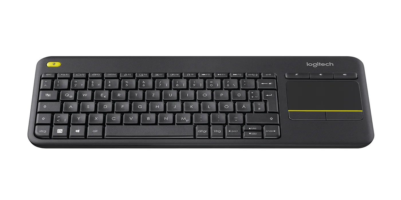 Logitech WIRELESS TOUCH KEYBOARD K400/PLUS BLACK (GERMAN) K400+ BLACK — klawiatura