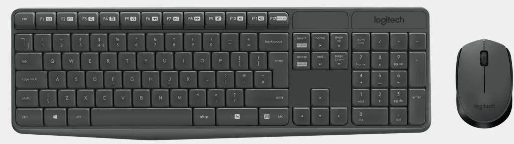 Logitech MK235 WIRELESS KEYBOARD / MOUSE/GREY-PTG-2.4GHZ-MEDITER — klawiatura