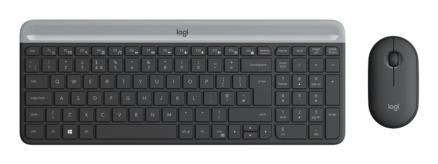 Logitech SLIM WRLS.KEYBOARD-MOUSE COMBO/MK470 GRAPHITE ESP MEDITER — klawiatura