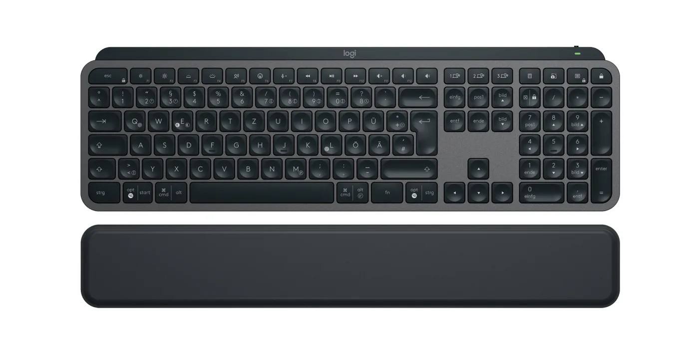 Logitech MX KEYS S - GRAPHITE - DEU - BT/- N/A CENTRAL-419 PLUS PALMREST — klawiatura