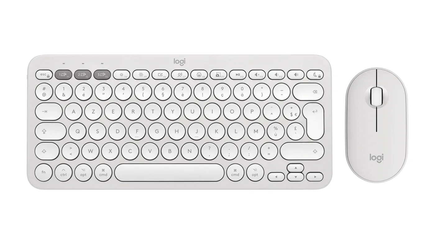 Logitech PEBBLE 2 COMBO TONAL WHITE US/US INTL 2.4GHZ/BT 973 UNIV — klawiatura