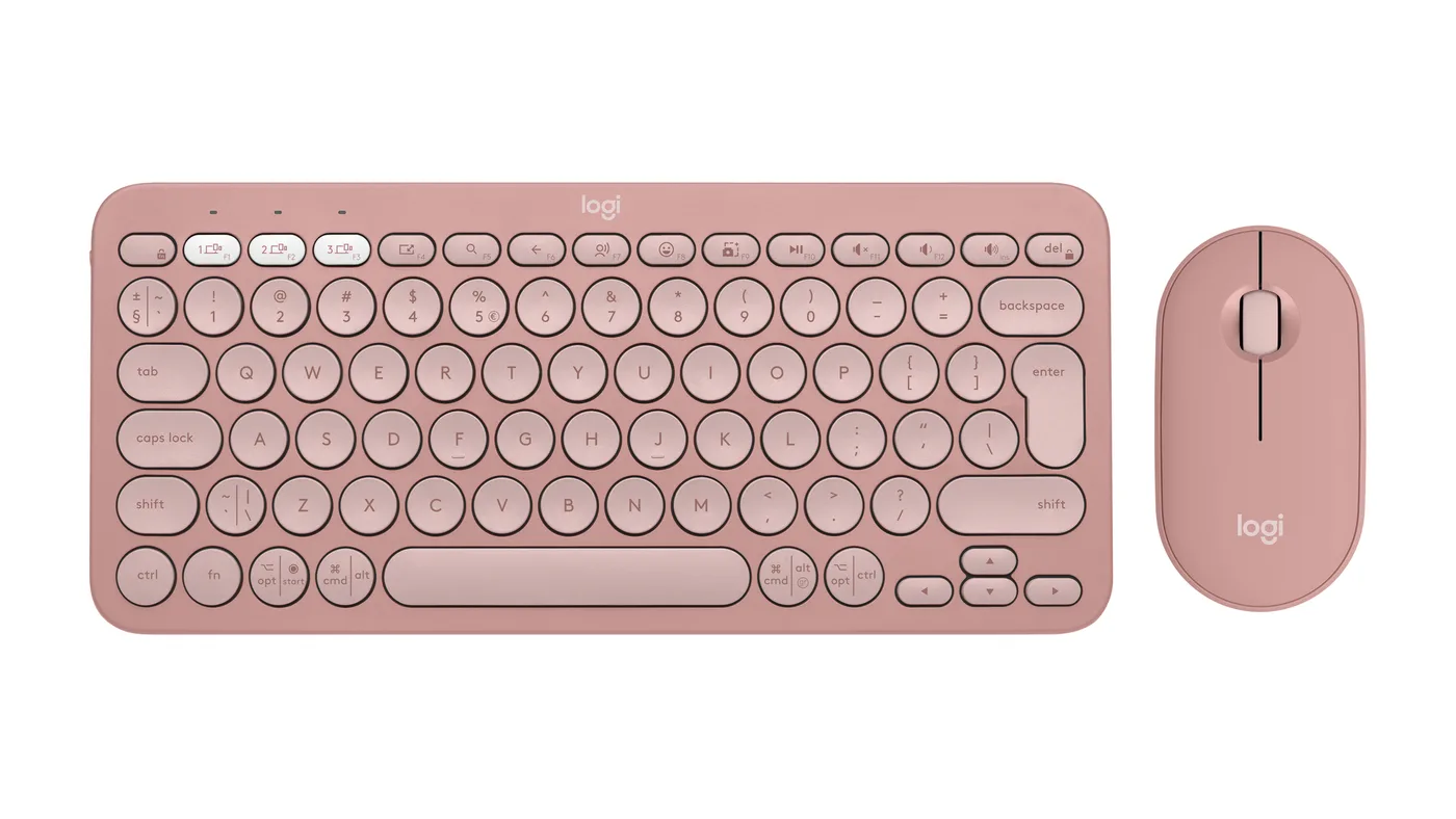 Logitech PEBBLE 2 COMBO TONAL ROSE US/US INTL 2.4GHZ/BT 973 UNIV — klawiatura