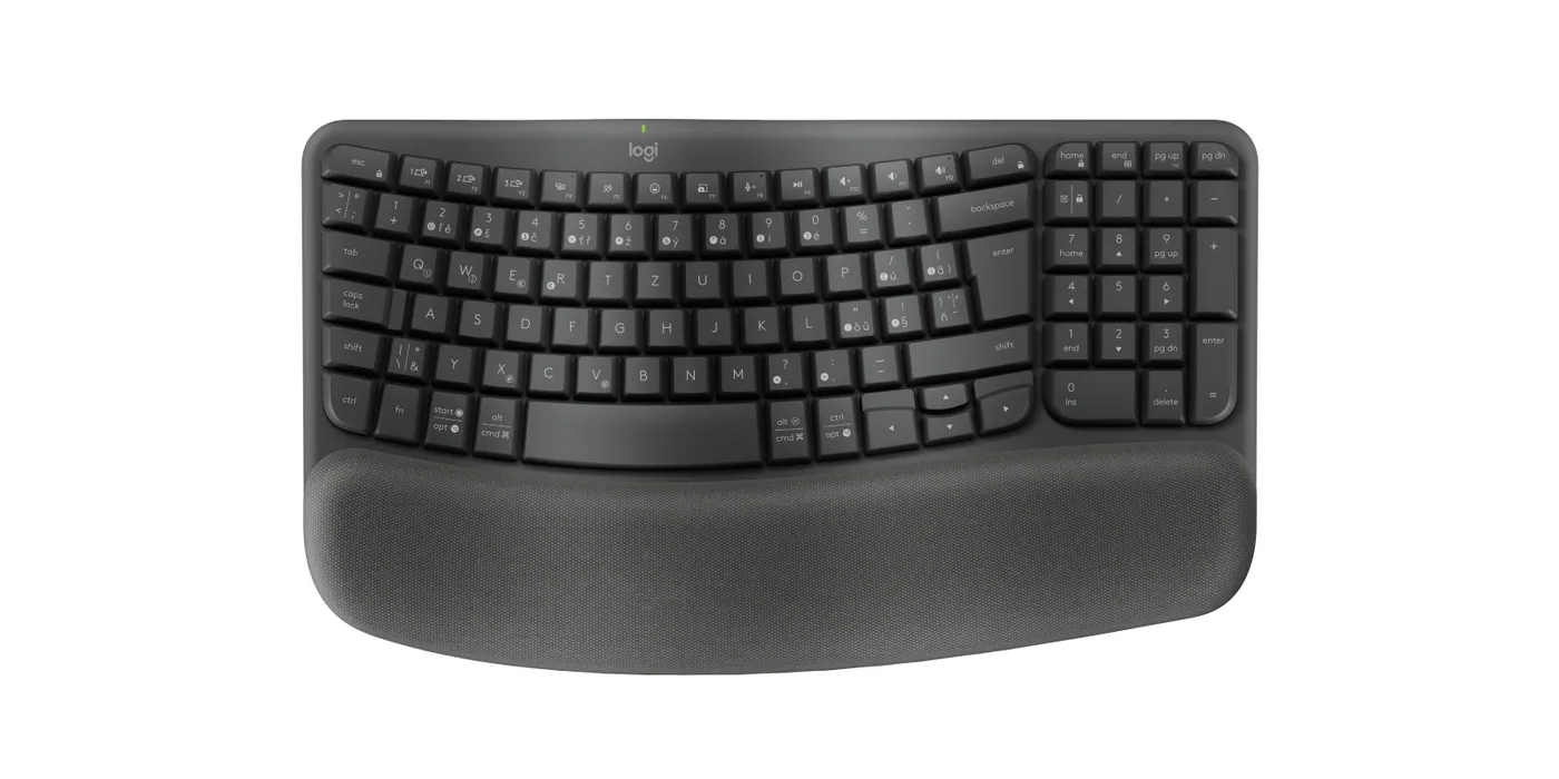 Logitech WAVE KEYSERGONOMIC KB GRAPHITE/CZE-SKY 2.4GHZ/BT INTNL-973 UNIV — klawiatura