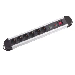 Mcab STECKDOSENLEISTE 6-FACH-ALU-2M/UEBERSPANNUNGSSCHUTZ