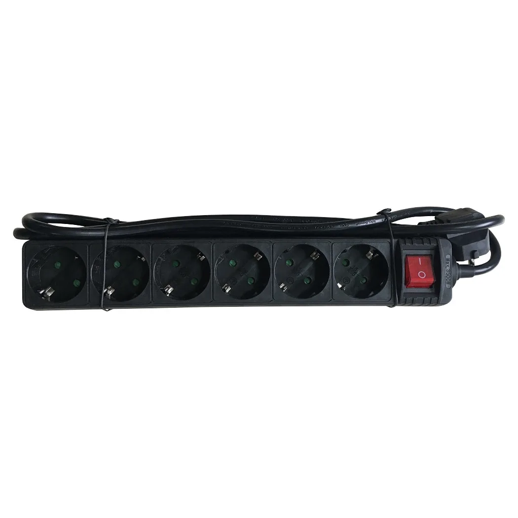 Mcab SOCKET STRIP 6S PVC 1.5M BK ECO/16A/3680W — listwa przeciwprzepięciowa