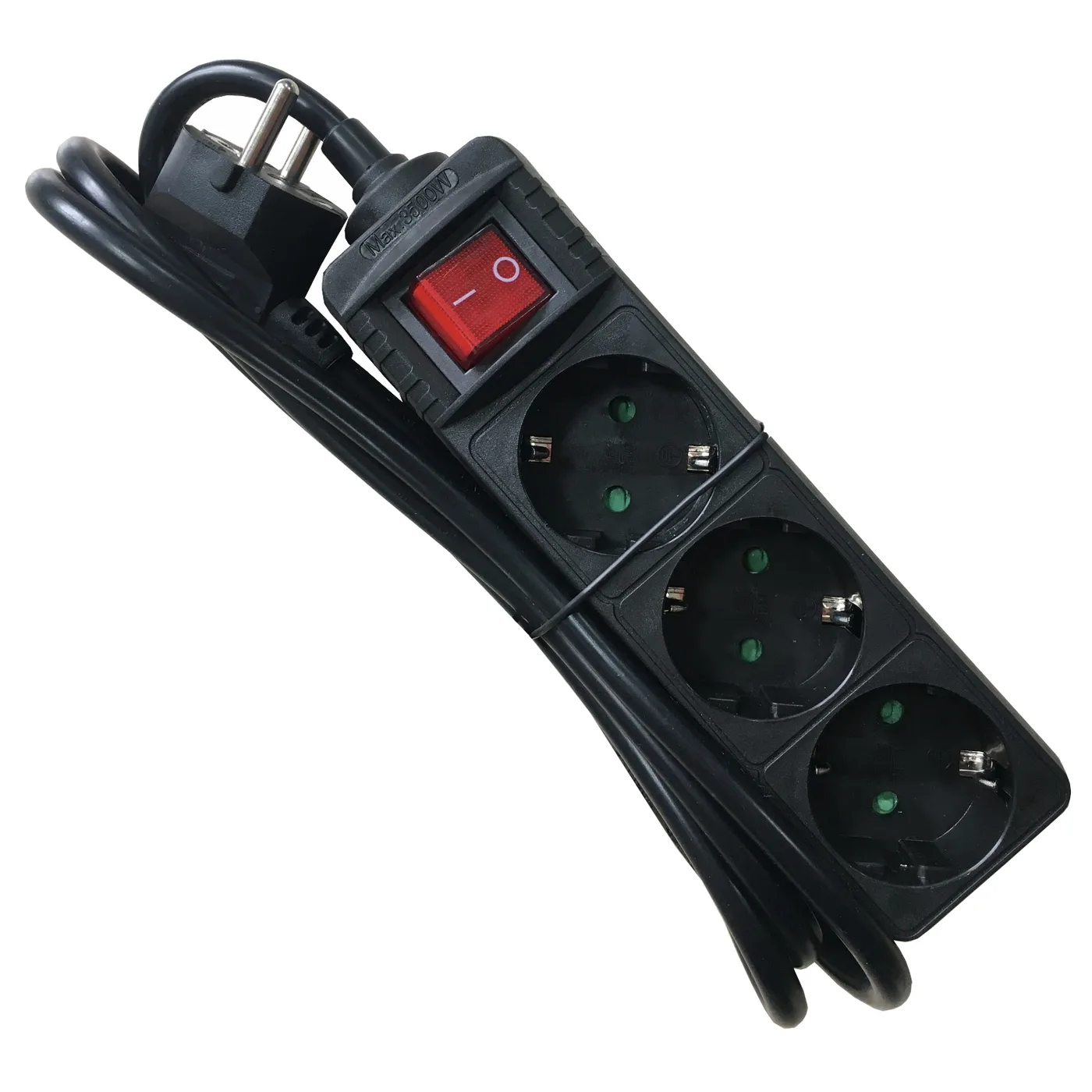 Mcab SOCKET STRIP 3S PVC 1.5M BK ECO/16A/3680W — listwa przeciwprzepięciowa
