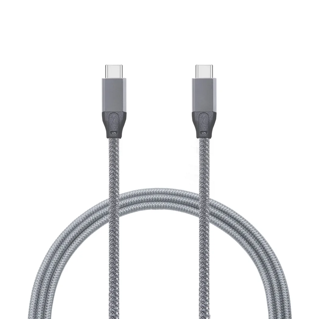 Mcab 5M USB-C GEN2X2 M/M 20GB 100W/20V/5A GREY BRAIDED OD 5.5MM — kabel USB