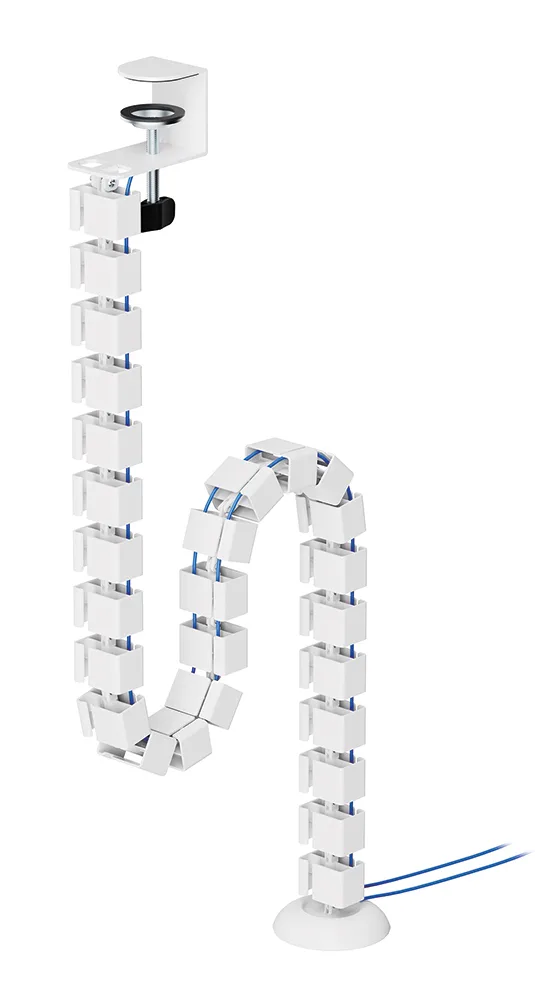 Neomounts Cable Spine Organizer for sit/stand desk frames, clamp mounted, white — akcesorium do monitorów
