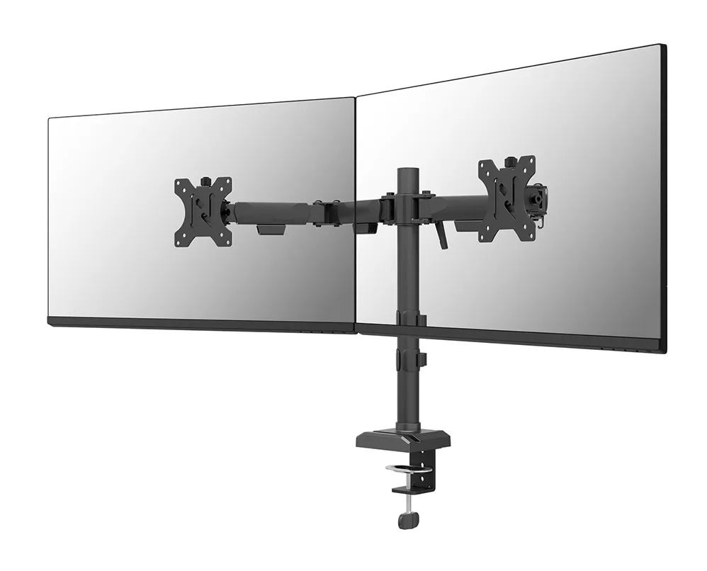 Neomounts NERO Double Flat Screen Desk Mount (phone holder+Quick-fix clamp/grommet) — uchwyt do monitora