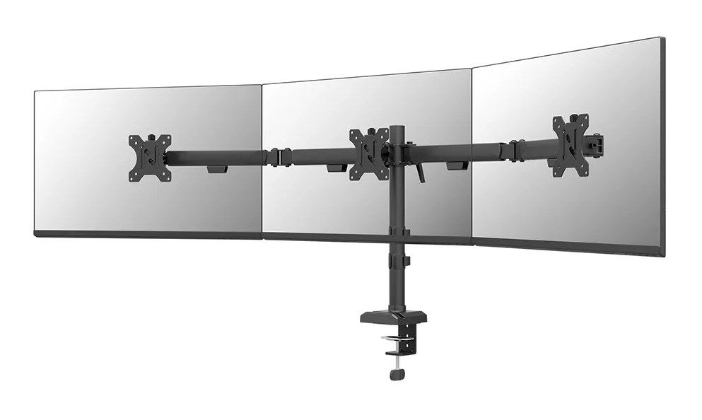 Neomounts NERO Triple Flat Screen Desk Mount (phone holder+Quick-fix clamp/grommet) — uchwyt do monitora