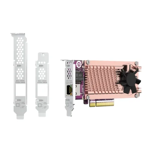 Qnap Systems 2XPCIE2280 M.2SSD SL PCIEGEN3X8/1X AQC113C 10GBE NBASE-T PORT — karta sieciowa
