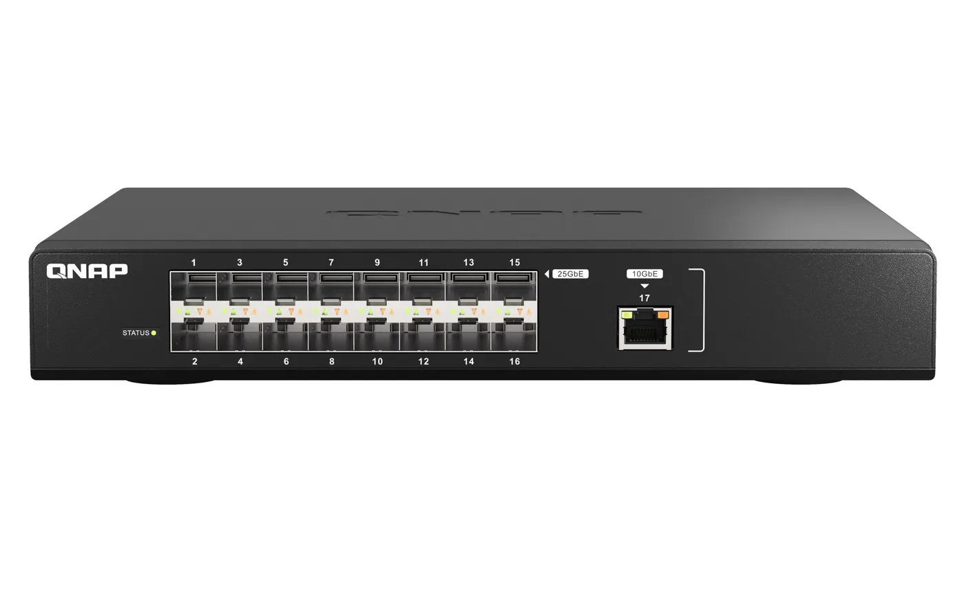 Qnap Systems WEBMANAG SWITCH 1PORT 10GBERJ45/16 PORTS GBE SFP28 RM DESIGN — przełącznik LAN zarządzalny