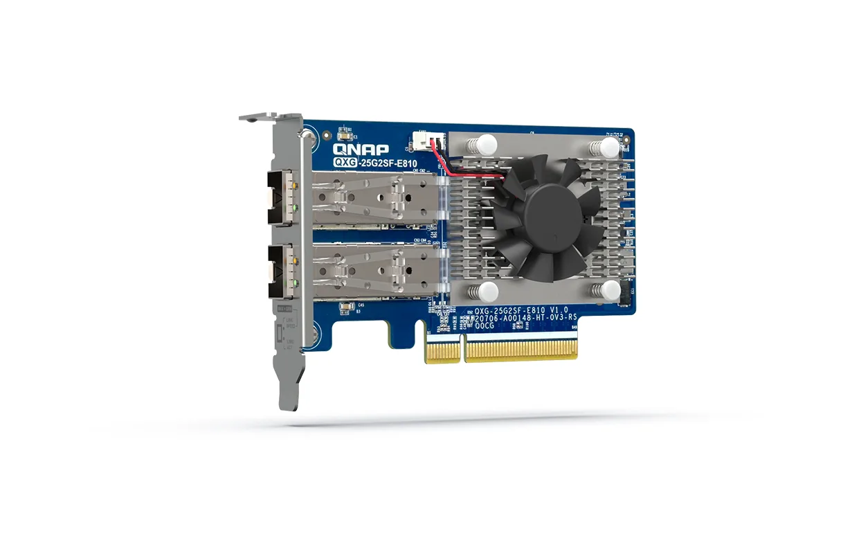 Qnap Systems 2PORT SFP28 25GBE NW EXP CARD/LOWPROFILE FORMFACTOR PCIEGEN4X8 — karta sieciowa