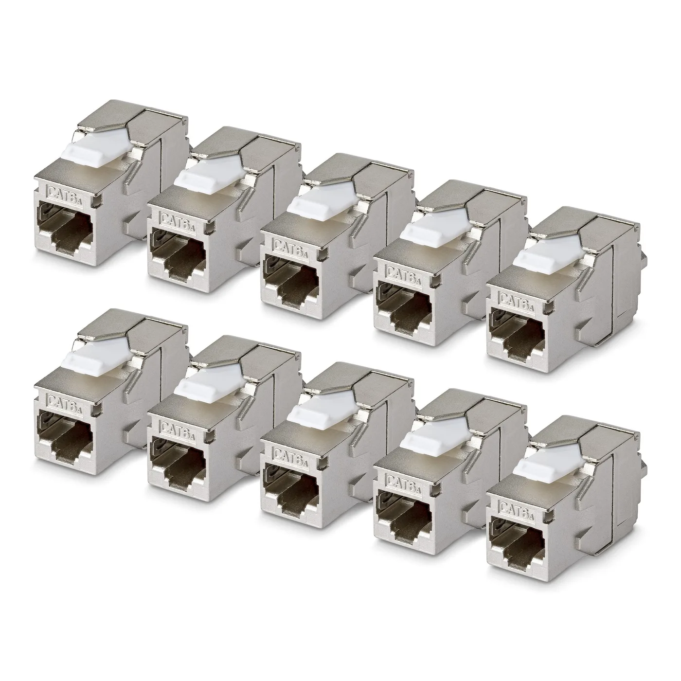 StarTech CAT6A KEYSTONE JACK 10-PACK/10-PACK180-DEGREE/TOOLLESS/SHIEL