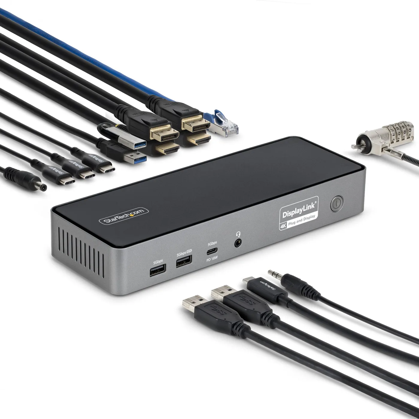 StarTech 3X MONITOR DOCKING STATION/4K 60HZ HDMI/DISPLAYPORT TAA — stacja dokująca