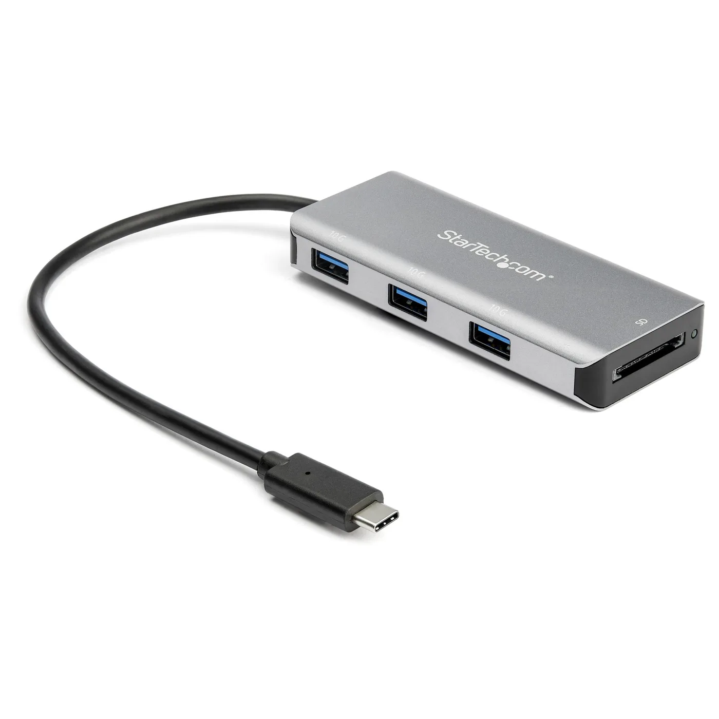StarTech 3-PORT USB-C HUB W/ SD READER/READER-10GB - 3X USB-A 1X USB-C — hub USB