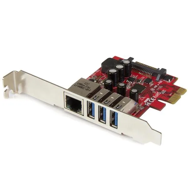 StarTech 3 PORT PCIE USB 3.0 CARD + GBE — hub USB