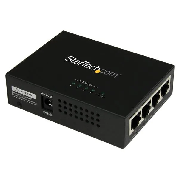 StarTech 4 PORT GIGABIT POE+ INJECTOR/IN — przełącznik LAN niezarządzalny