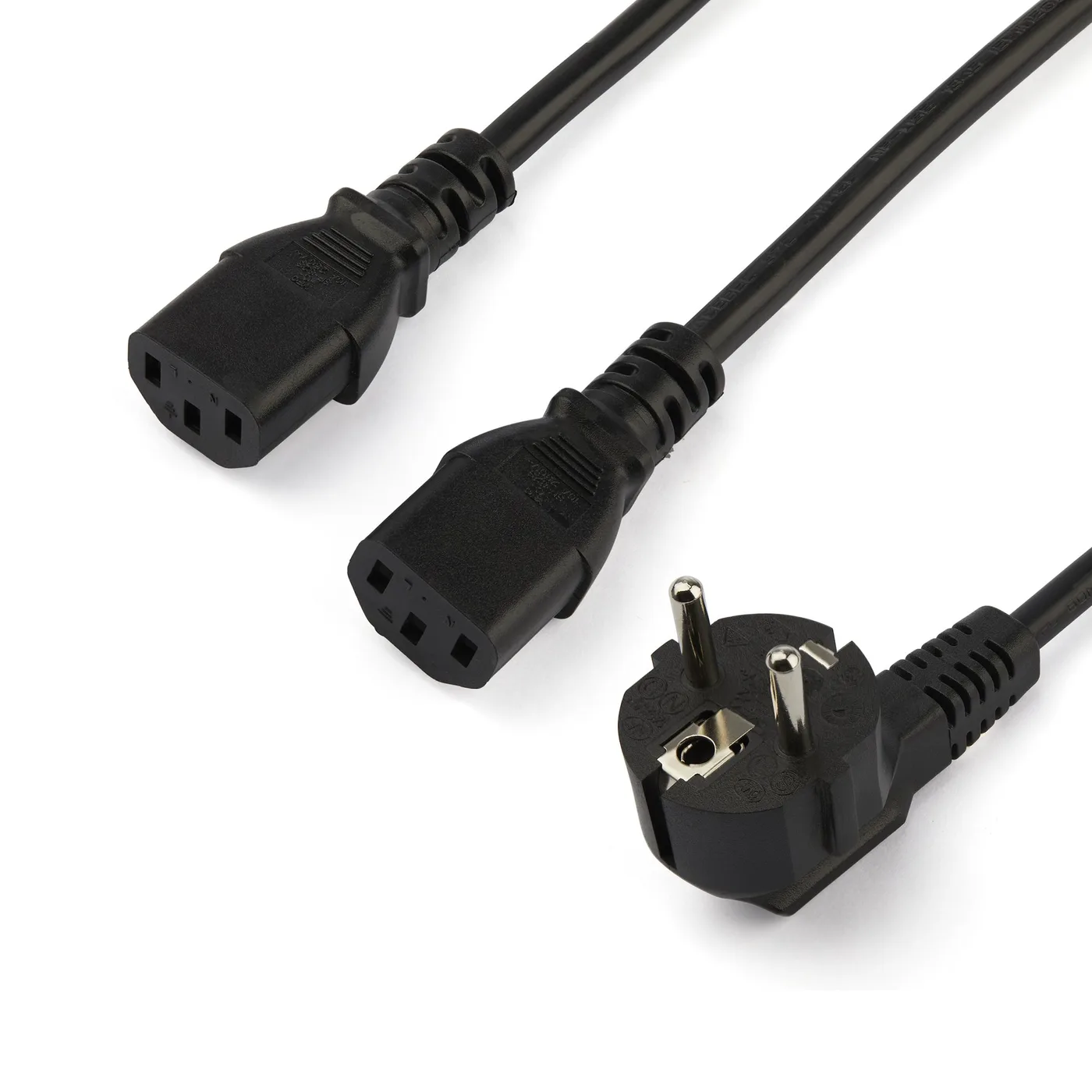 StarTech 2M SCHUKO CEE7 TO 2X C13 CORD — kabel zasilający