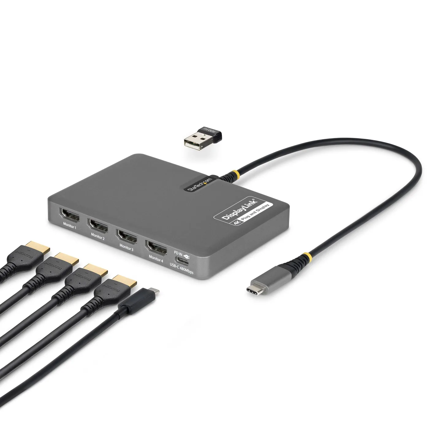 StarTech USB-C TO QUAD HDMI ADAPTER/ADAPTER 4K 60HZ HDMI PD — kabel USB