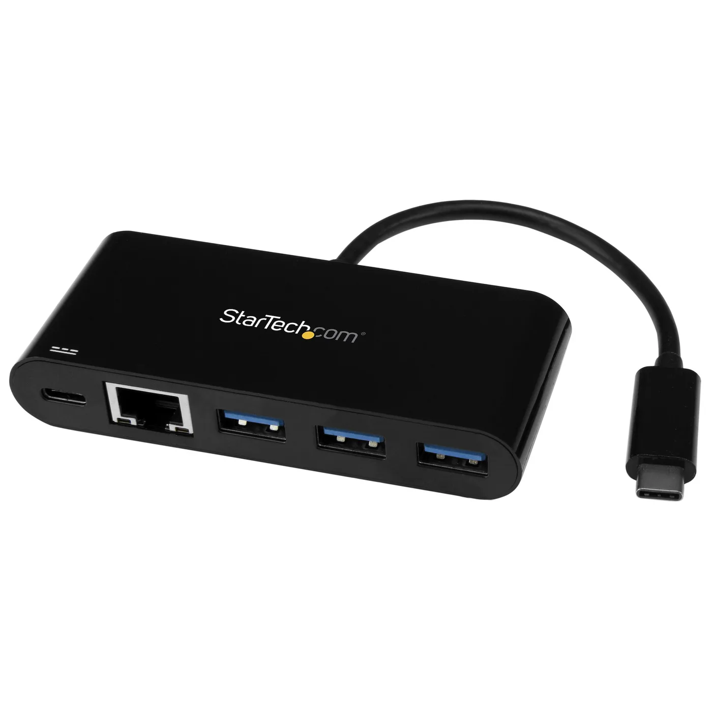 StarTech USB-C ADAPTER TO ETHERNET/W/3PORT USB 3.0 HUB + PS — hub USB