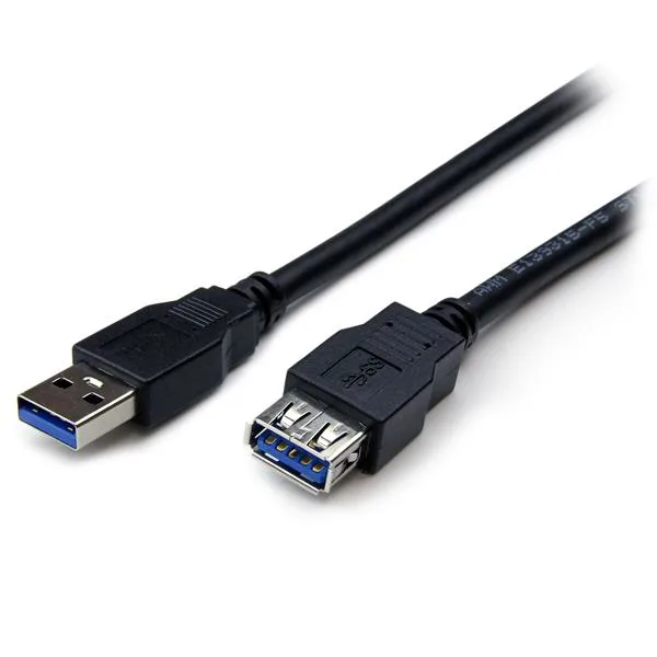 StarTech 2M BLACK USB 3.0 MALE TO FEMALE/USB 3.0 EXTENSION CABLE A TO A — kabel USB