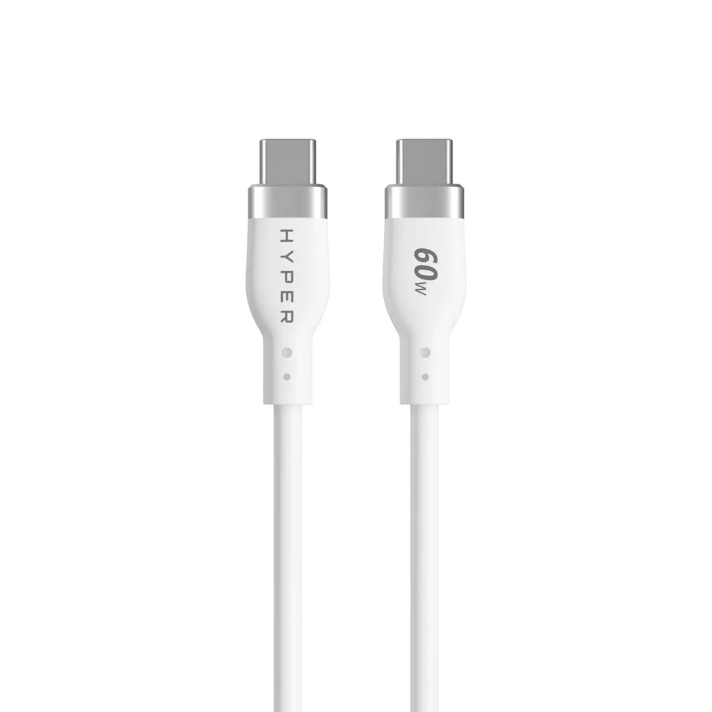Targus 1.5M SILICONE USB-C TO USB-C/60W CHARGING CABLE - WHITE — kabel zasilający